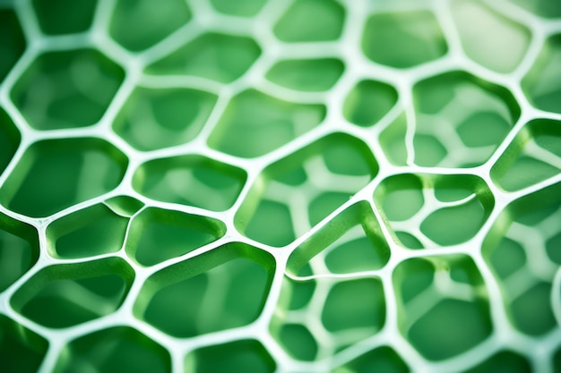 Zellen einer grünen Pflanze unter dem Mikroskop Generative KI-Illustration