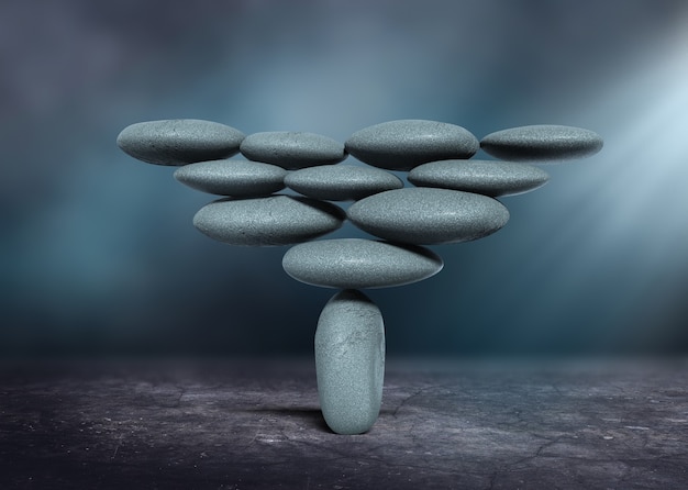 Zen como concepto de equilibrio de piedra