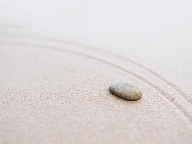 Zen Garden Japan Nature BackgroundCalm Abstract Circle Stone on BeachDesign Pattern Texture Wave Line on Desert SandPebbles Buddhism SymbolsRelax Simplicity Meditation Harmony Aromatherpy Spa