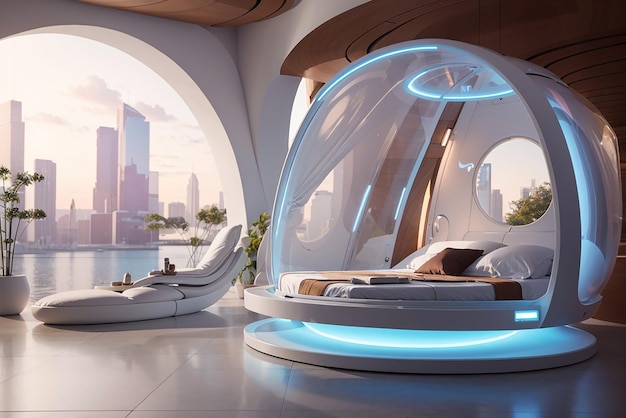 Zen in Zero Time Erstellen Sie ein futuristisches Schlafzimmer mit temporären Entspannungskapseln