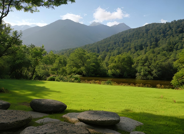 Zen-Meditation Landschaft Ruhe und spirituelle Naturumgebung