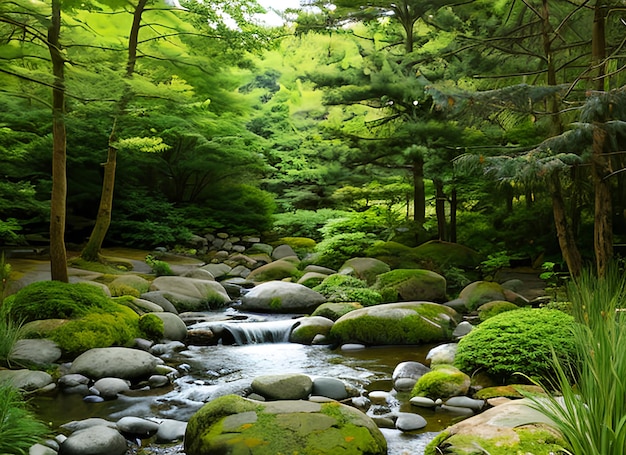 Zen-Meditation Landschaft Ruhe und spirituelle Naturumgebung