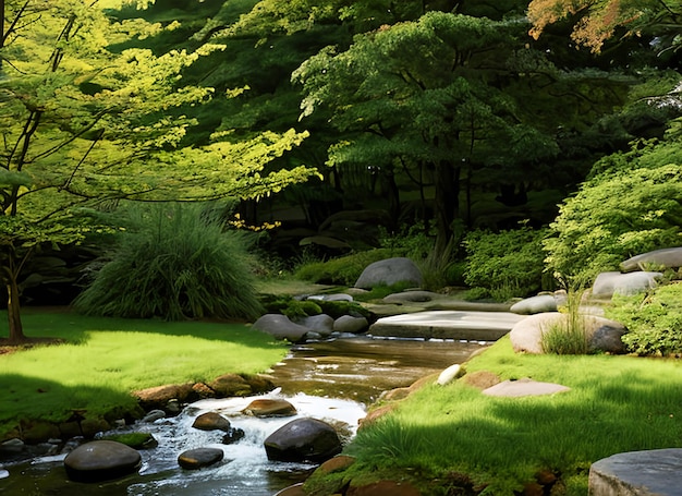 Zen-Meditation Landschaft Ruhe und spirituelle Naturumgebung