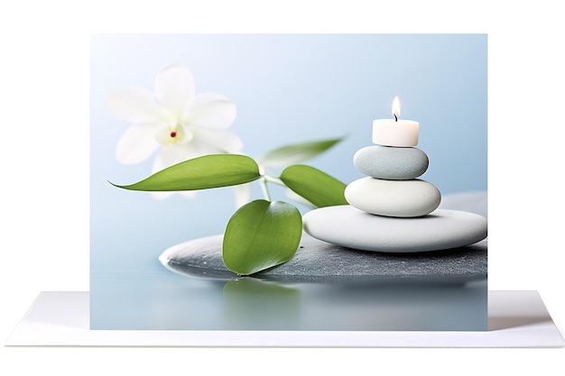 Zen o spa tarjeta de felicitación o invitación con composición cautivadora tranquilidad y paz