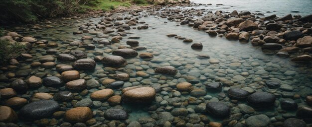 Zen-Pfad aus Steinen im Breitbildformat