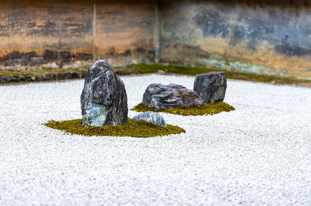 Zen Rock Garden in Ryoanji-Tempel in Kyoto in Japan