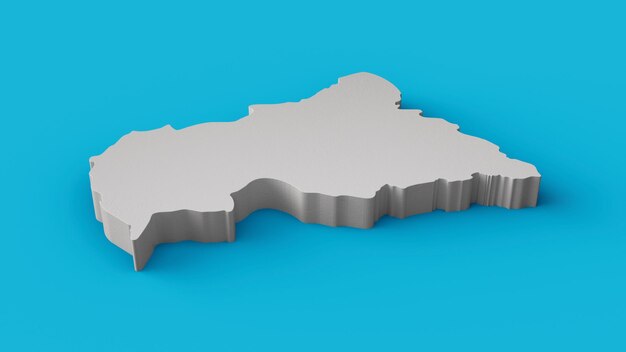 Zentralafrikanische 3D-Karte Geographie Kartographie und Topologie Sea Blue Oberfläche 3D-Darstellung