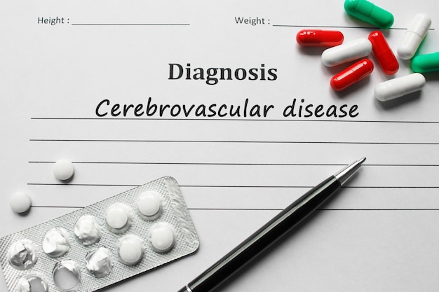 Zerebrovaskuläre Erkrankung auf der Diagnoseliste, medizinisches Konzept