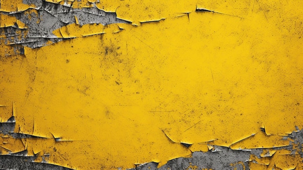 Zerkratzter gelber Texturhintergrund für Banner und Poster. Generierte KI