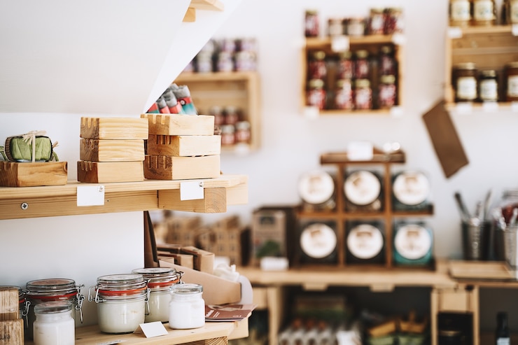 Foto zero waste shop interior details umweltfreundliches einkaufen bei lokalen kleinunternehmen