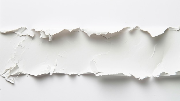 Foto zerrissene papierkanten auf weißem hintergrund generativ ai