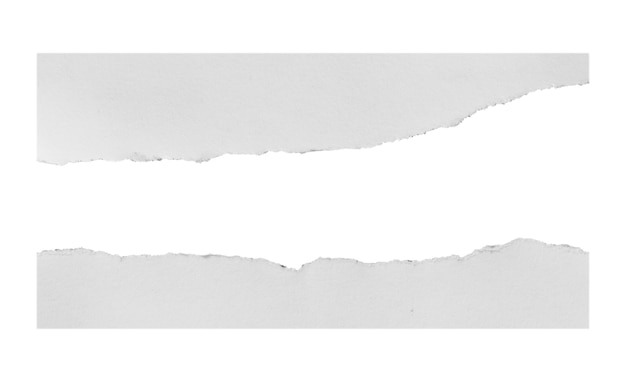 zerrissene Papierstücke auf weißem Hintergrund mit Kopienraum für Text