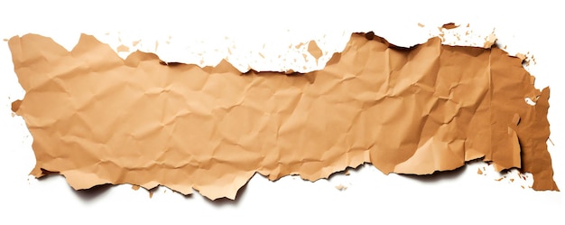 Zerrissenes Kartonpapier, isoliert auf weißem Hintergrund