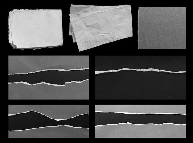 Zerrissenes Papier auf schwarzem Hintergrund für Werbetexte