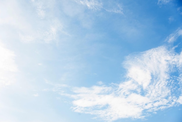 Zerstreute Wolkencluster in einem blauen Himmel Hintergrund des blauen Himmels mit weißen Wolken