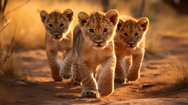 Zeugen der Abenteuer der Löwenjungen in der Wildnis in den Serengeti-Chronikern