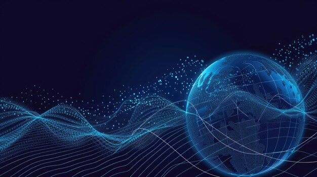 Zeugen der Visualisierung von Daten und Informationen als eine kugelförmige Sphäre, die von