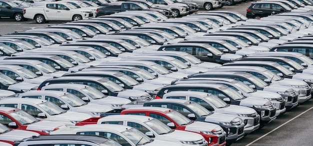 Zeugen des nahtlosen Parkens und Transportes von neuen Hatchbacks von der Factoryya Testament