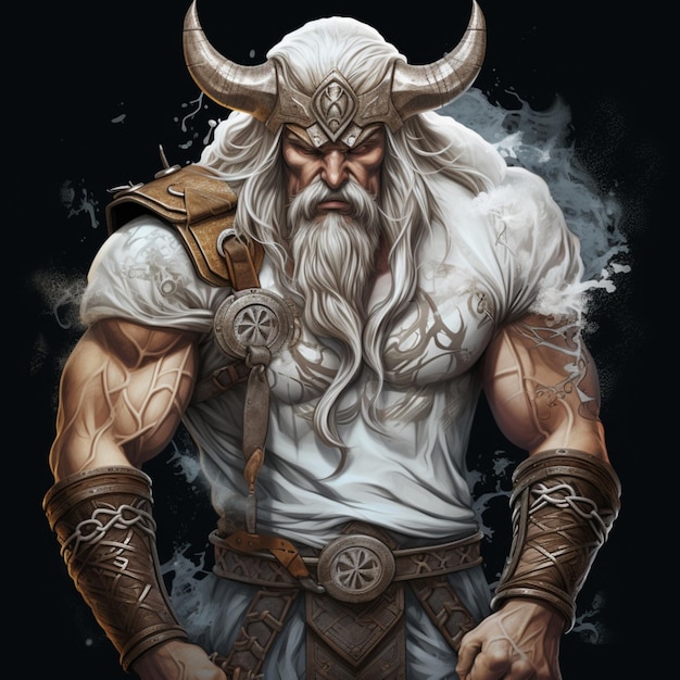 Zeus viking enojado arte de la ilustración