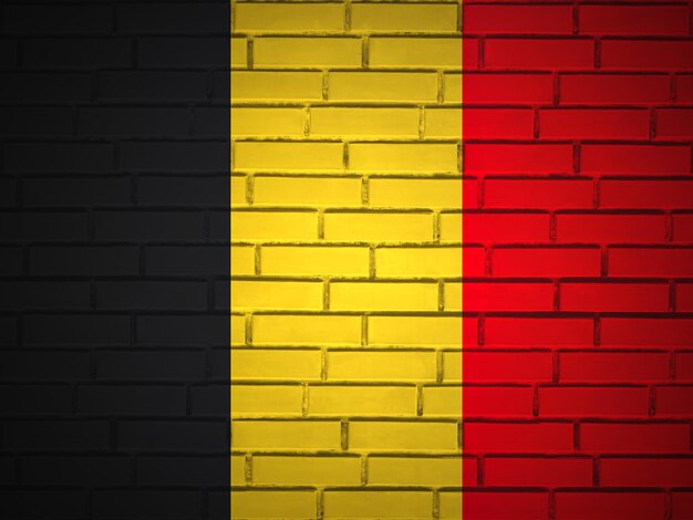 Ziegelsteinmauer, Flagge Belgiens