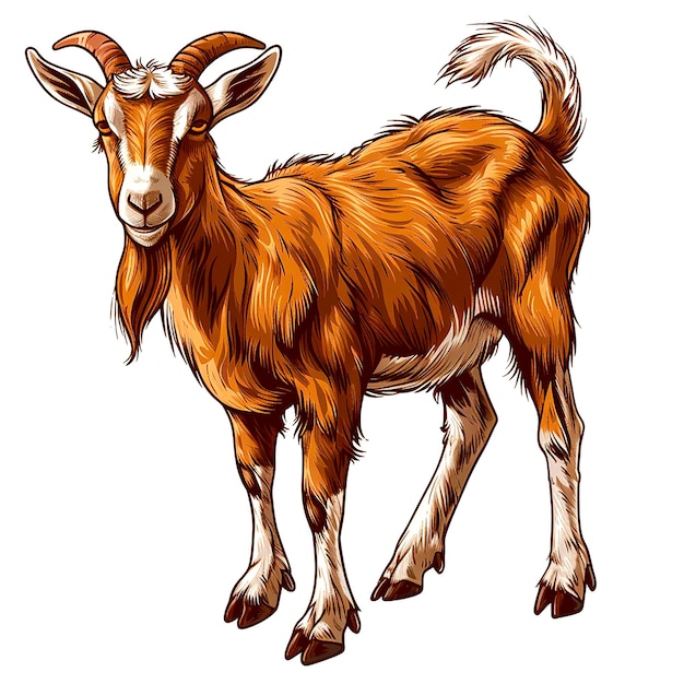 Ziegenskizze kleine Ziegenillustration einfacher Ziegenvektor farbenfroher Stierkopf-Illustration süße Ziegenca