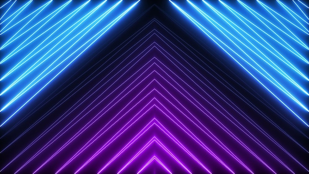 Zig zag luz de neón bucle sin costura fondo gráfico de movimiento moderno