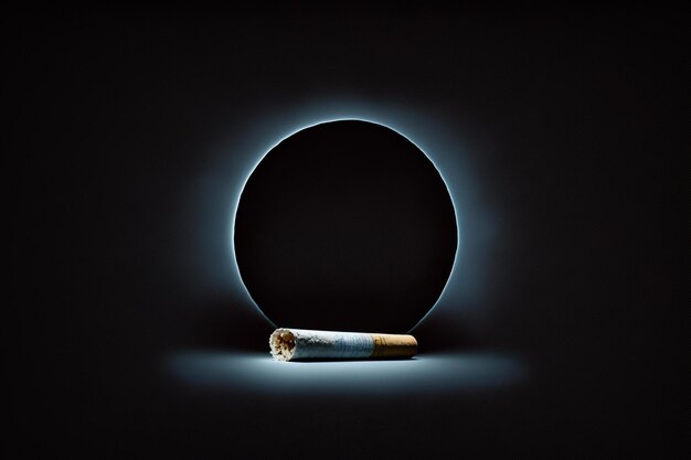 Zigarette auf einem dunklen Hintergrund leerer Platz für Text