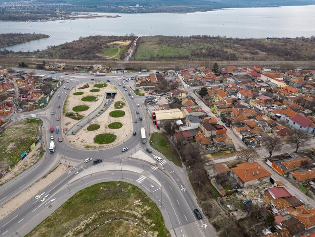 Zigeuner-Slum-Viertel von Maksuda in Varna Bulgarien Luftbild