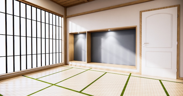 Zimmer mit Glaswandgestaltung im japanischen Stil