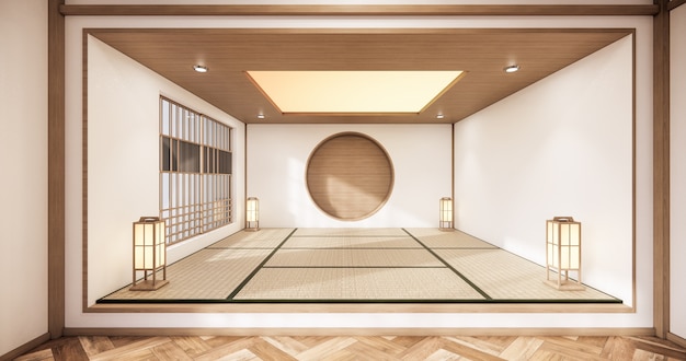 Zimmer mit Glaswandgestaltung im japanischen Stil