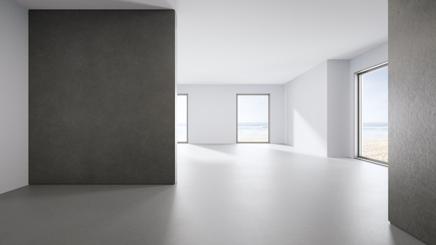 Zimmer mit Meerblick von Luxus-Strandhaus mit Glasfenster