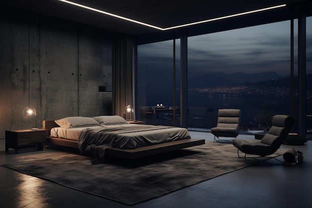 Zimmer mit minimalistischer Einrichtung