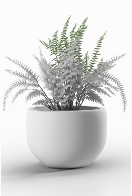 Foto zimmerpflanze im topf isoliert weißer hintergrund innenarchitektur botanisches konzept generative ki