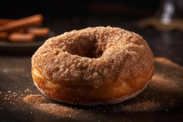 Zimt und Zimtkrapfen auf einem Tisch