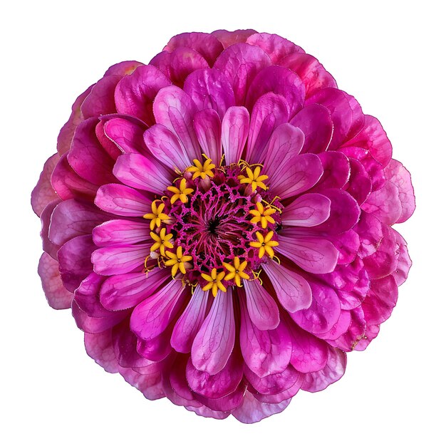 Zinnia Flower com rosa quente e cor fresca as flores são Clipart isoladas em branco BG Natural