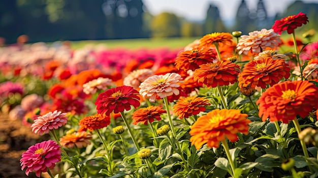 Zinnia September Blüten