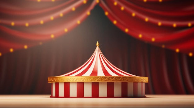 Zirkuspodium mit skurriler, großer Spitze Hintergrund