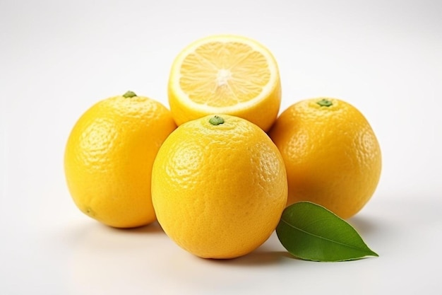 Zitrone Gelbe Zitrone Zitrone mit weißem Hintergrund Beste Zitronen-Bildfotografie