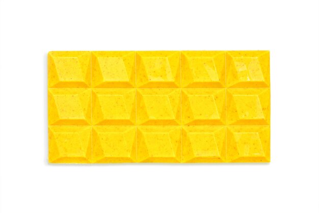 Zitrone handgemachte Schokoriegel isoliert auf weißem Hintergrund
