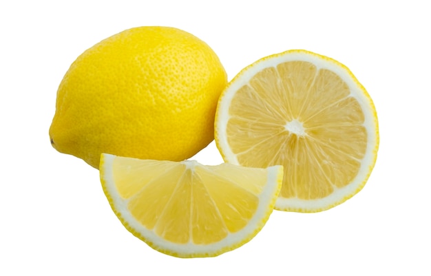 Zitrone isoliert auf weißem Hintergrund mit Beschneidungspfad
