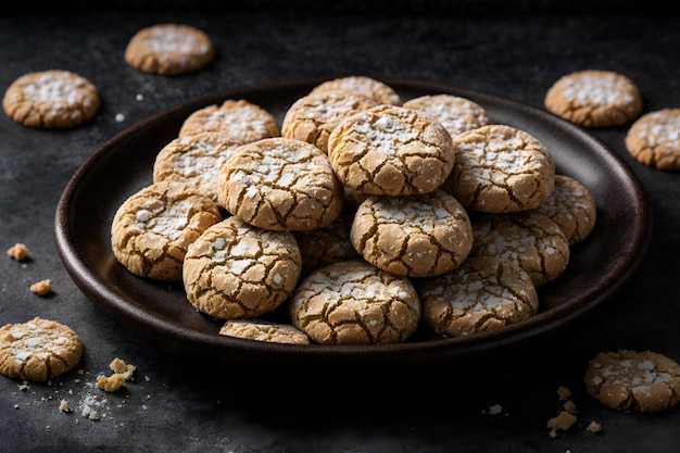 Foto zitronen-crinkle-kekse in einer schüssel