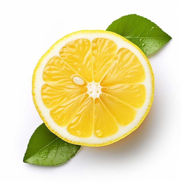 Zitronen-Draufsicht auf Weiß
