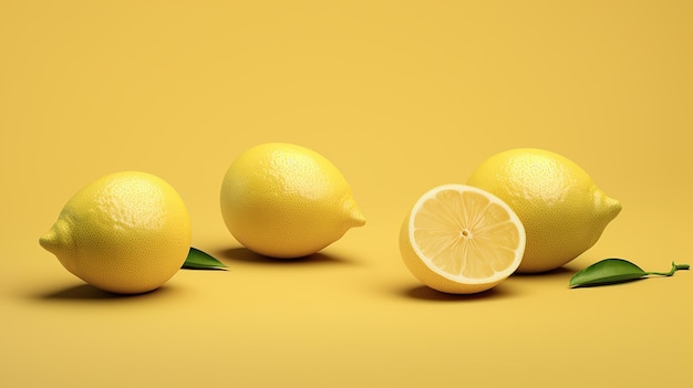 Zitronenfrucht mit isolierten Blättern auf dem Hintergrund