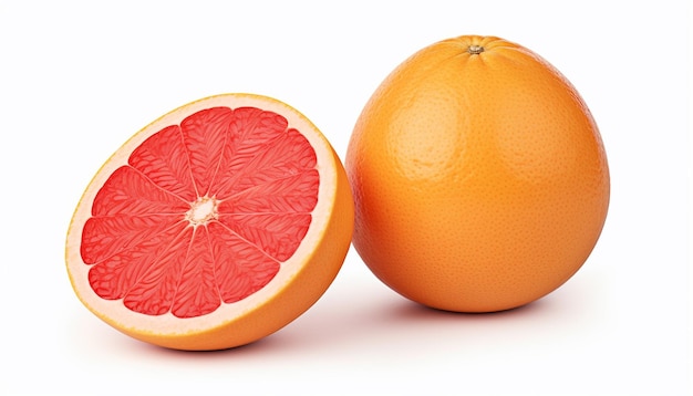Zitrus-Zest-Grapefruit in Seitenansicht Höhenisolation