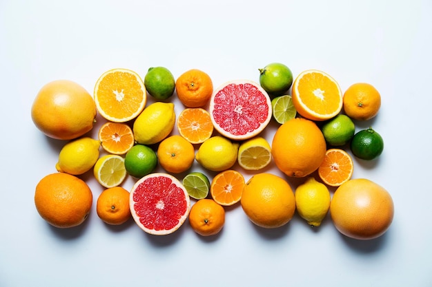 Zitrusfrucht-Grapefruit-Zitronen-Limetten-Orangen-Hintergrund