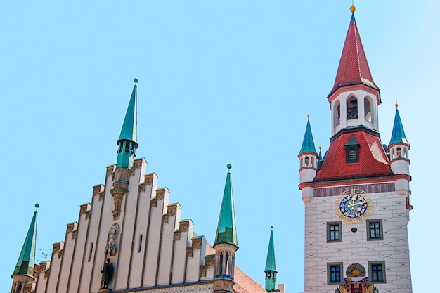 Zodiac Clock Tower des Alten Rathauses, Stadtzentrum von München, Deutschland