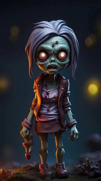 Zombie-3D-Cartoon-Charakter-Illustration