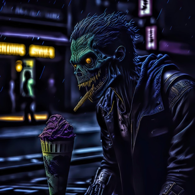 Zombie Comiendo helado