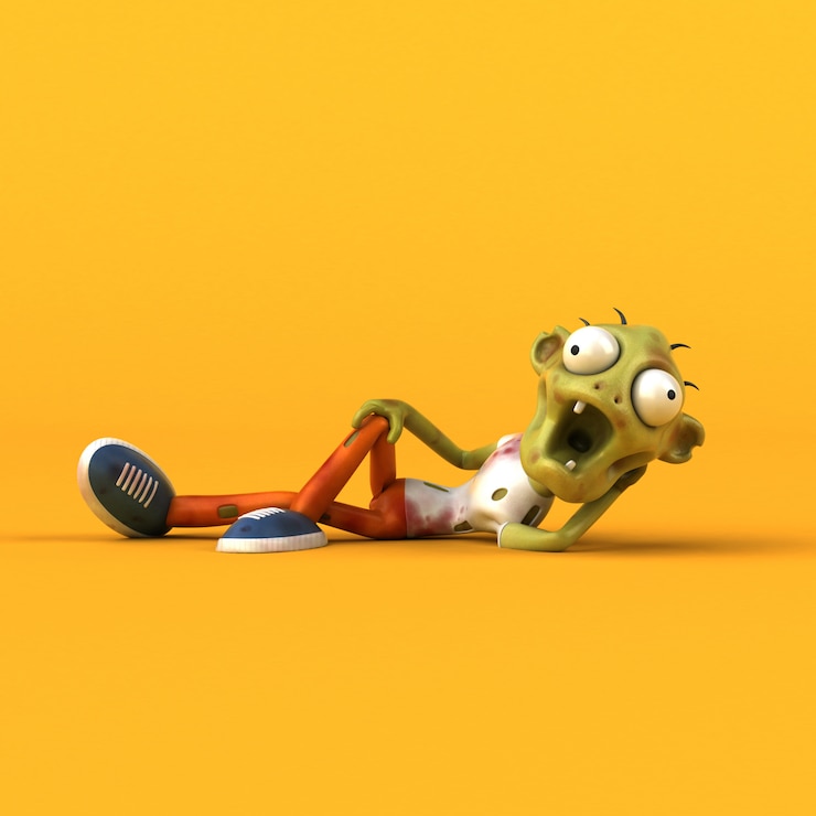 Foto zombie divertido - ilustración 3d