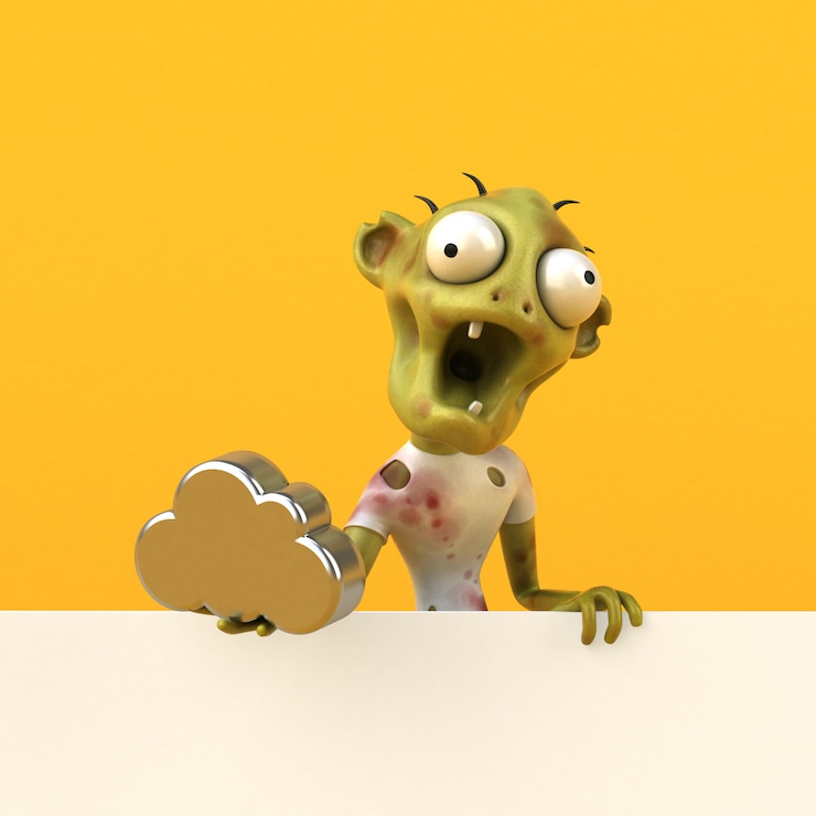 Foto zombie divertido - ilustración 3d